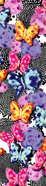 Free colorful bookmark showing a stacked set of butterflies